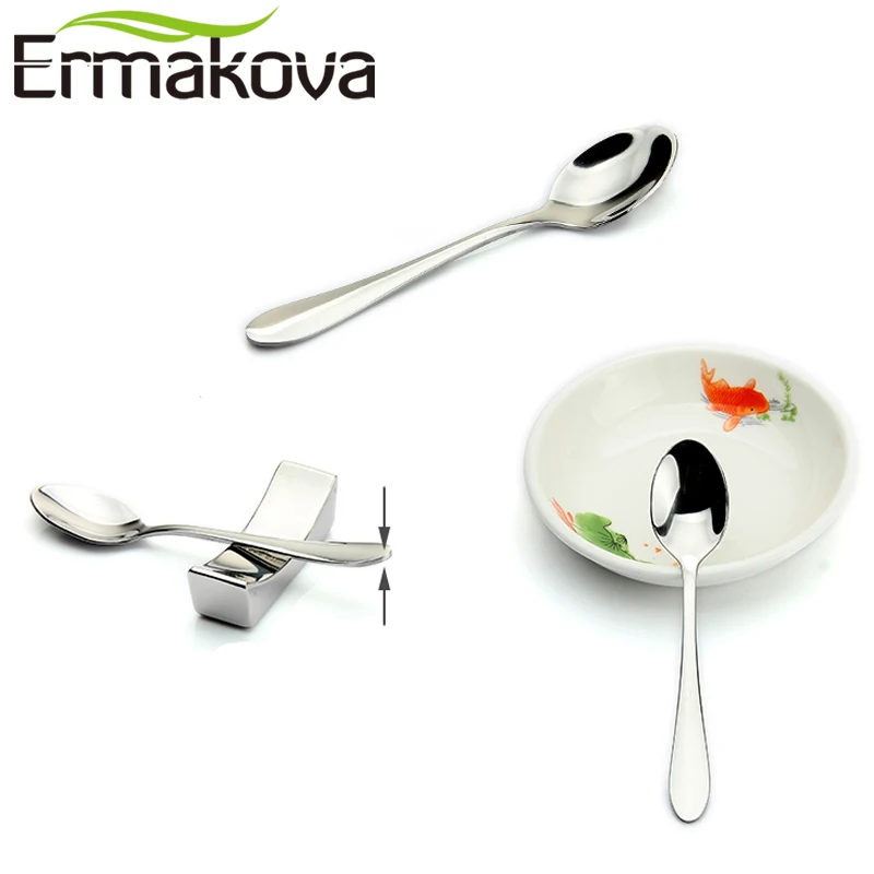 Набор мини кофейных ложек ERMAKOVA для десертов 4 дюйма из нержавеющей стали|Кофейные
