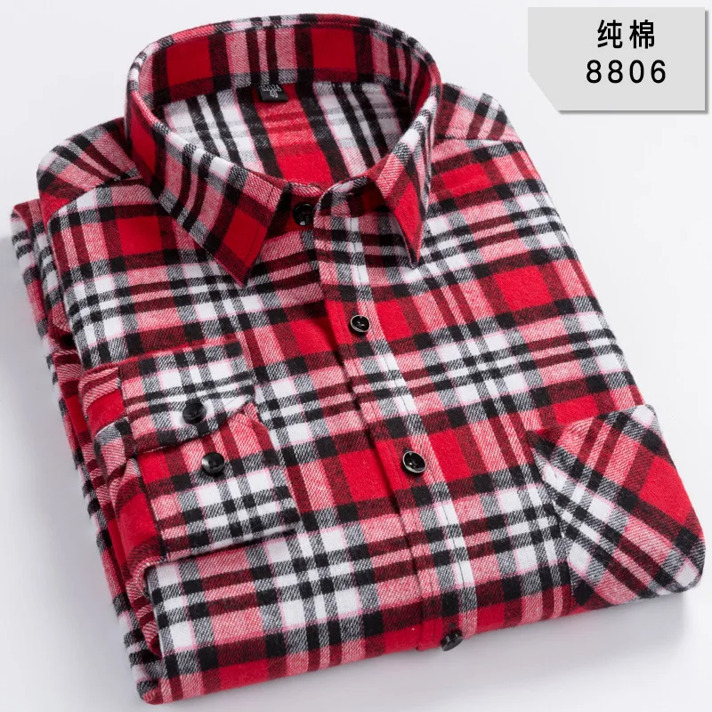 Мужская модная клетчатая рубашка с длинным рукавом, весенняя и осенняя фланелевая рубашка, Мужская официальная рубашка, Повседневная тонкая рубашка, Мужская Высококачественная sh