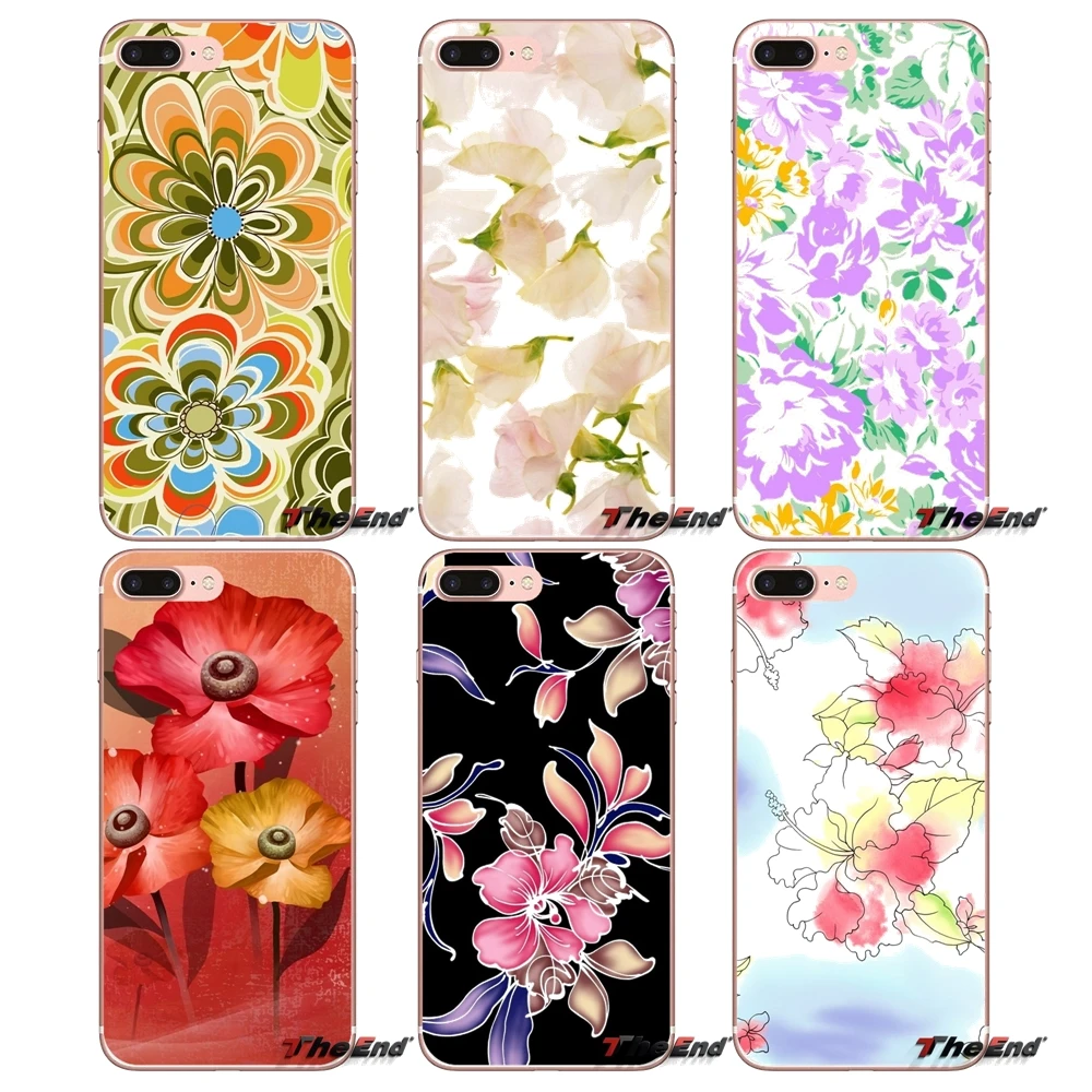 For Huawei G7 G8 P7 P8 P9 Lite Honor 4C 5X 5C 6X Mate 7 8 9 Y3 Y5 Y6 II 2 Pro 2017 Accessories Phone Covers Textures Flowers Art | Мобильные