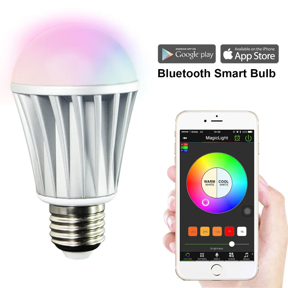 MagicLight Bluetooth Smart LED Light Bulb Smartphone Controlled Sunrise