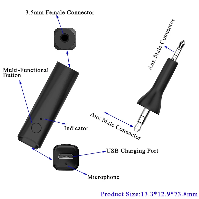 2 в 1 Bluetooth передатчик аудио приемник беспроводной адаптер 3 5 мм AUX