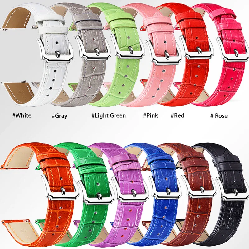 

BINLUN Watchbands Genuine Leather Watch Band straps 12mm 14mm 16mm 18mm 20mm 22mm 23mm WristWatch accessories For Women Watches