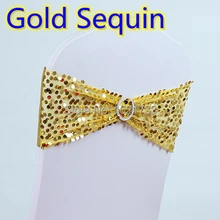 Золотая цветная кружевная лента с круглые пряжки для чехлов для стульев кружева с блестками лайкра полоса спандекс стул с поясом-бабочкой