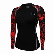 Printed Raglan Long Sleeve Women T-shirts Compression Shirt Ladies Clothes Winter Cosplay Costume Female Clothing Top Fitness