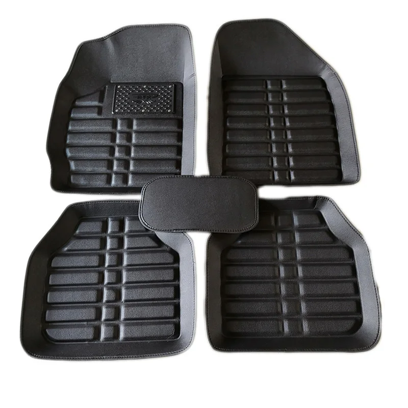 Универсальные летние крутые кожаные автомобильные коврики для ног, подходят для Citroen C2 C3 C3-XR C4 Aircross C4 Picasso C5 C6 DS3 DS4 DS5 модели автомобилей - Название цвета: black