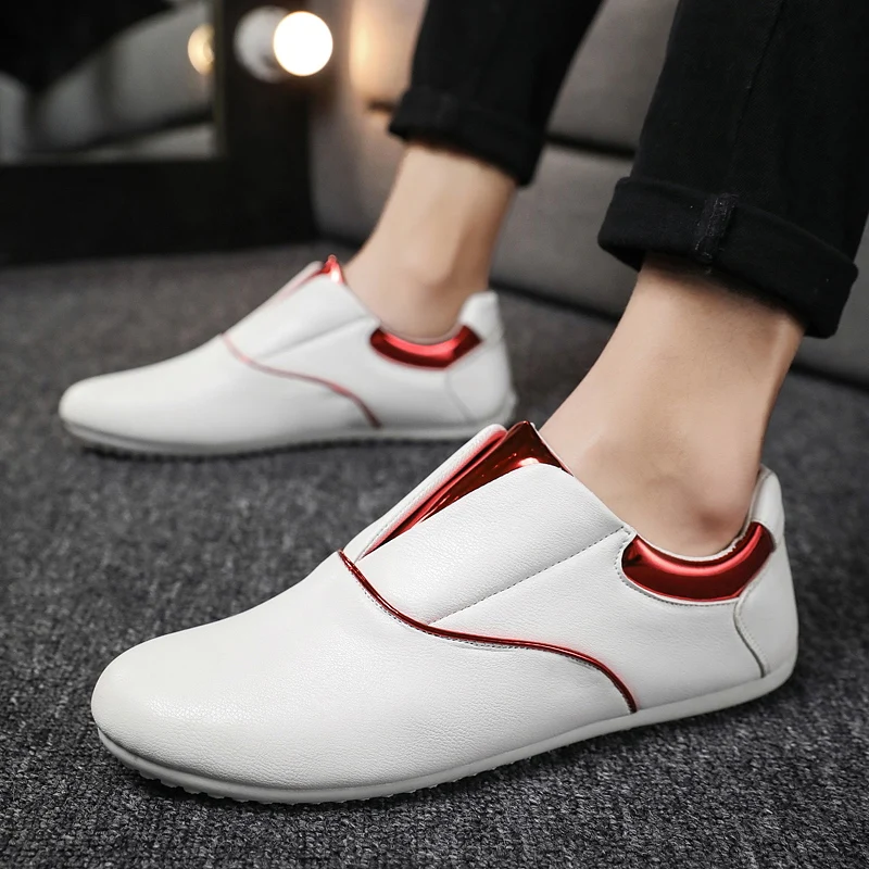 Spring Autumn Men Casual Shoes Fashion soft Leather Loafers Moccasins Slip On Men's Flats male Driving | Обувь
