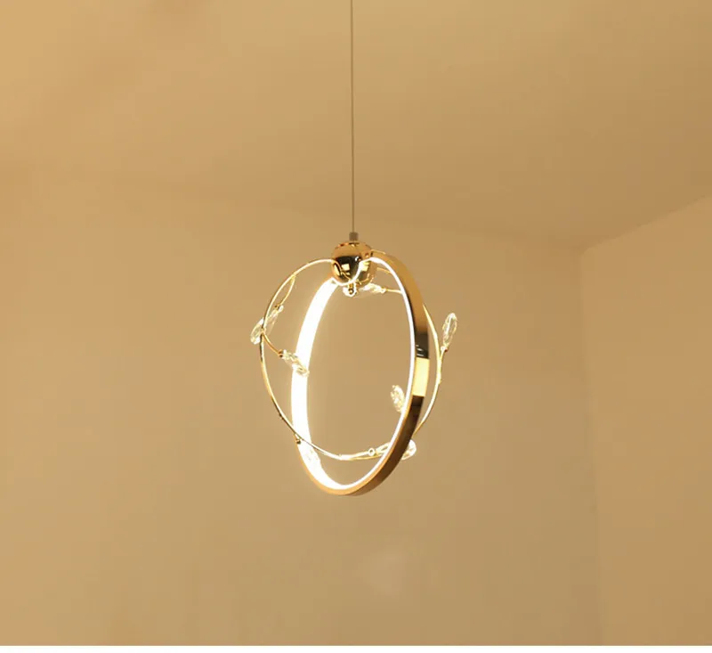 

Modern Led Round Pendant Lights Restaurant Art Crystal Suspension Lamp For Bar Hanging Living Room Bedroom Pendant Lighting No66