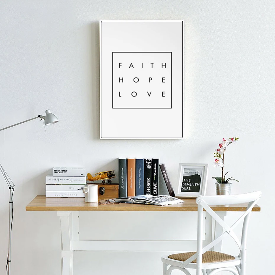 Новинка христианская холщовая картина Faith Hope Love минималистичный постер для