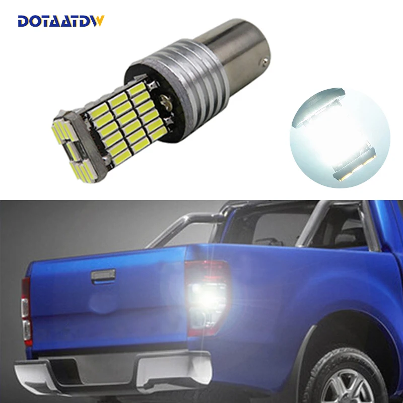 DOTAATDW 1x Новые Белые 1156 BA15S P21W светодиодный автомобиль лампа обратный светильник