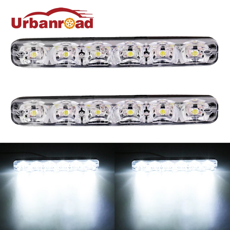 

Urbanroad 2pcs/Pair Auto 12V Car Daytime Running Lights Kit High Low Beam Waterproof DRL Driving Fog Lamp Car Daytime Led Light