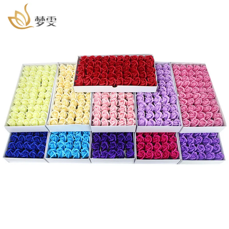 

50Pcs/Box Flora Scented Bath Soap Rose Flower Wedding Party Valentines Day Mothers Day Teacher'S Day Gift Birthday