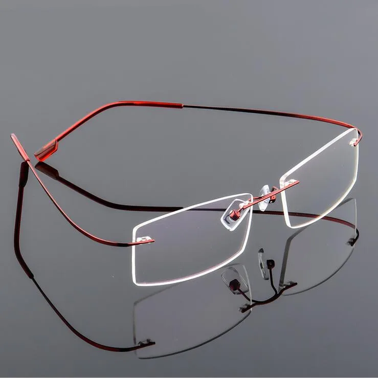 

Square Memory Titanium Alloy Wired Glasses Frame Eyeglasses Men women Rimless Frame Myopia Prescription Glasses Oculos de grau