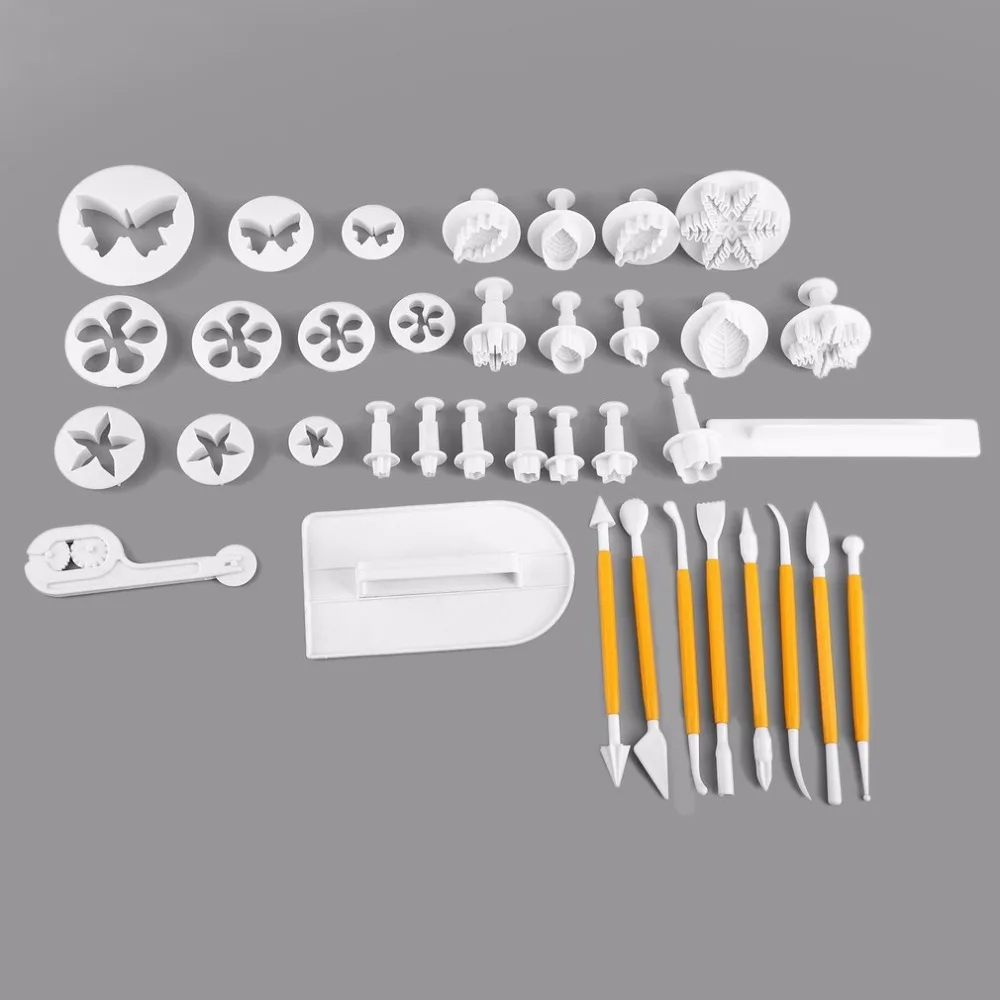 2018 New 37Pcs Baking Utensils Fondant Cake Chocolate Moulds Food-Grade Plastic Cookie Cutter Decoration Dropshipping | Дом и сад