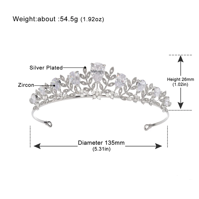 Minlover, роскошные диадемы в виде листьев из кубического циркония, короны, цветы, стразы, корона для торжеств, ободки для невесты, свадебные аксессуары для волос, HG178
