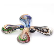 Ручная работа, муранское стекло лэмпворк, 4 цвета, водоворот, круглая подвеска, подходит для ожерелья, золотая пыль и серебряная фольга, женский свободный шнур