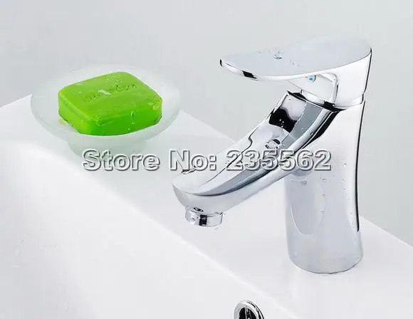 

Modern Single Handle Unique Style Chrome Bathroom Faucet Basin Sink Mixer Tap Cnf100