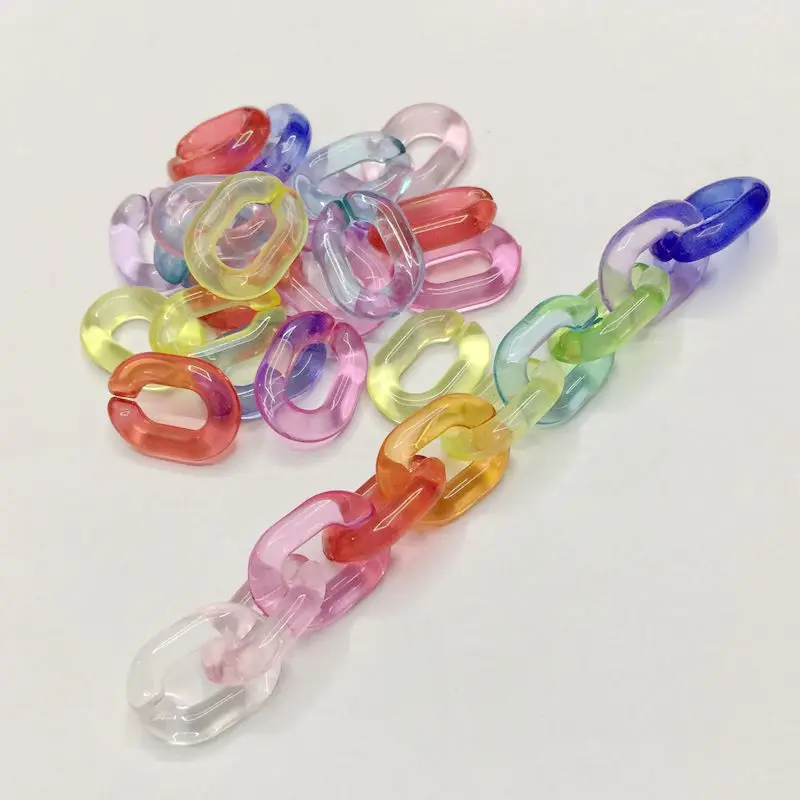 

60pcs Acrylic Chain Links DIY Charm Accessories for Jewelry Making 15*20mm