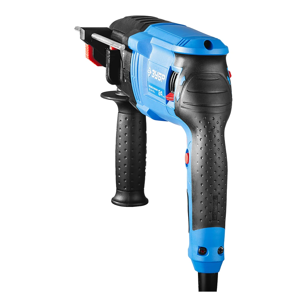 Перфоратор электрический ЗУБР ЗП-24-750 К (Мощность 750 Вт, энергия удара 2.6 Дж, сверление/сверление с ударом/долбление, скорость вращения 1100 об/мин, частота ударов 4500 уд/мин, реверс)