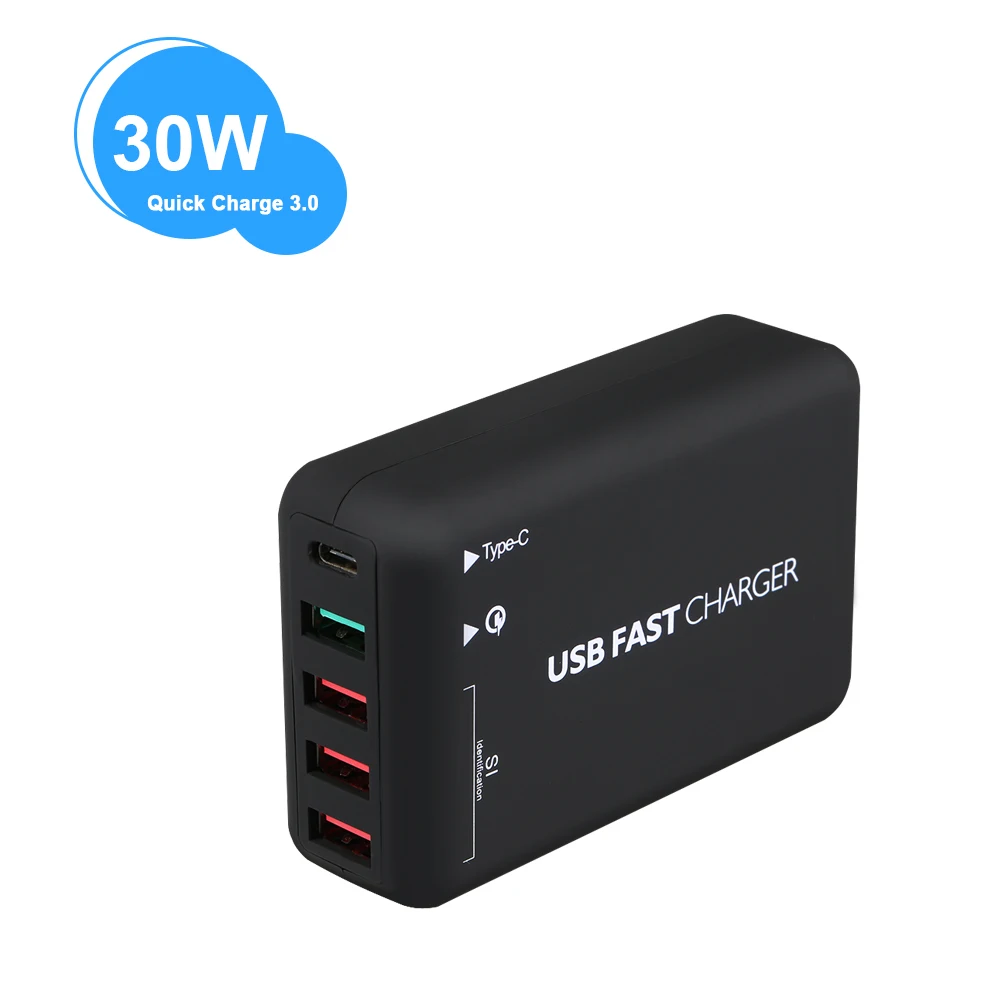 USB 3 0 концентраторы Быстрая зарядка 5 портов 6A USB3.0 настольное зарядное устройство