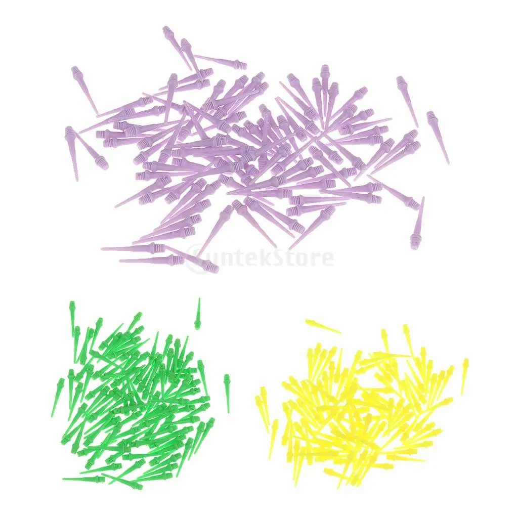 100 Pieces Dart Soft Tips Points 2BA Standard Darts Needle - 3 colors available