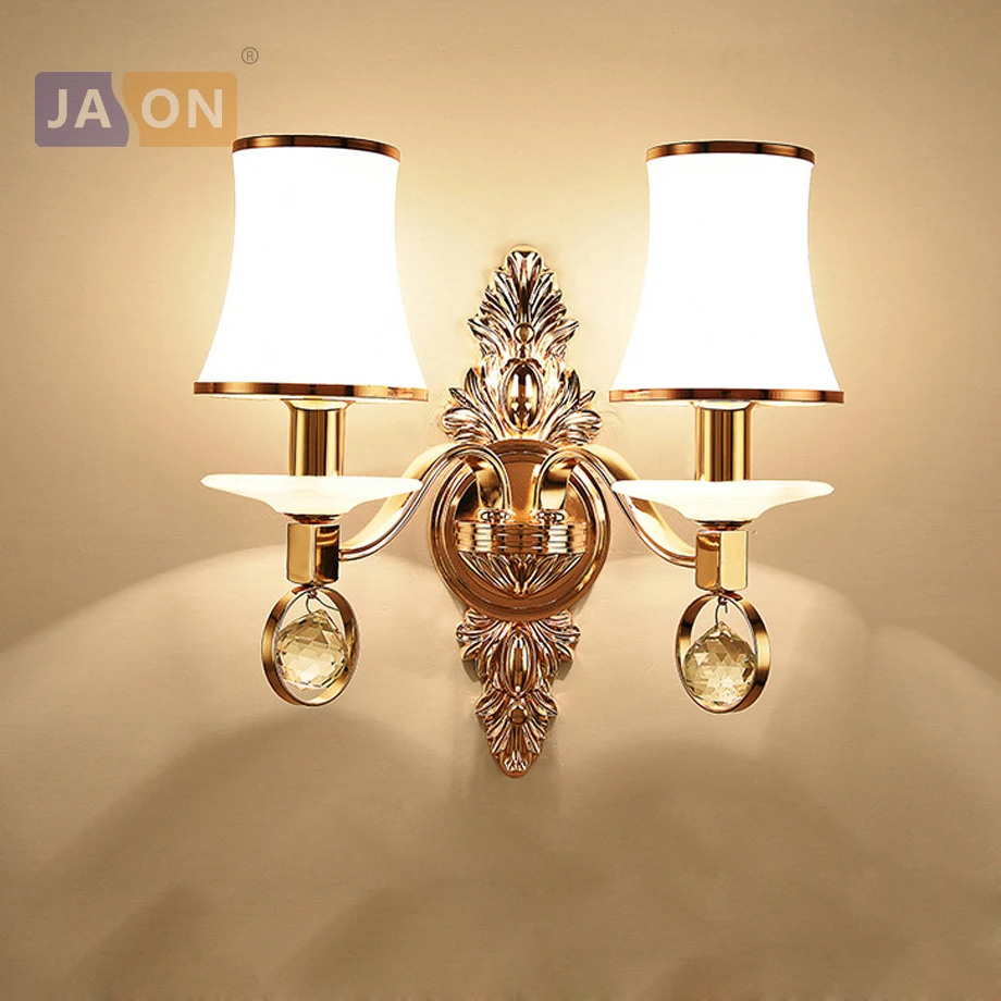 

led e14 Nordic Iron Glass Crystal Gold White LED Lamp LED Light Wall lamp Wall Light Wall Sconce For Bedroom