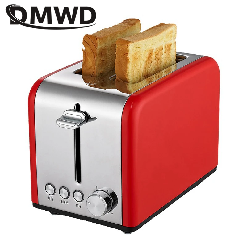 DMWD 2 Slices Stainless steel toaster Automatic Fast heating bread
