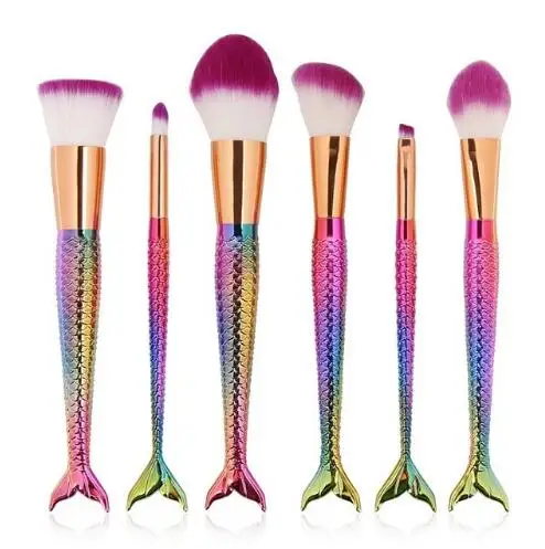 

GUJHUI Pro 6pcs Makeup Brushes Set Foundation Powder Eyeshadow Concealer Blusher Make Up Brush Cosmetic Maquiagem Cotton Pad