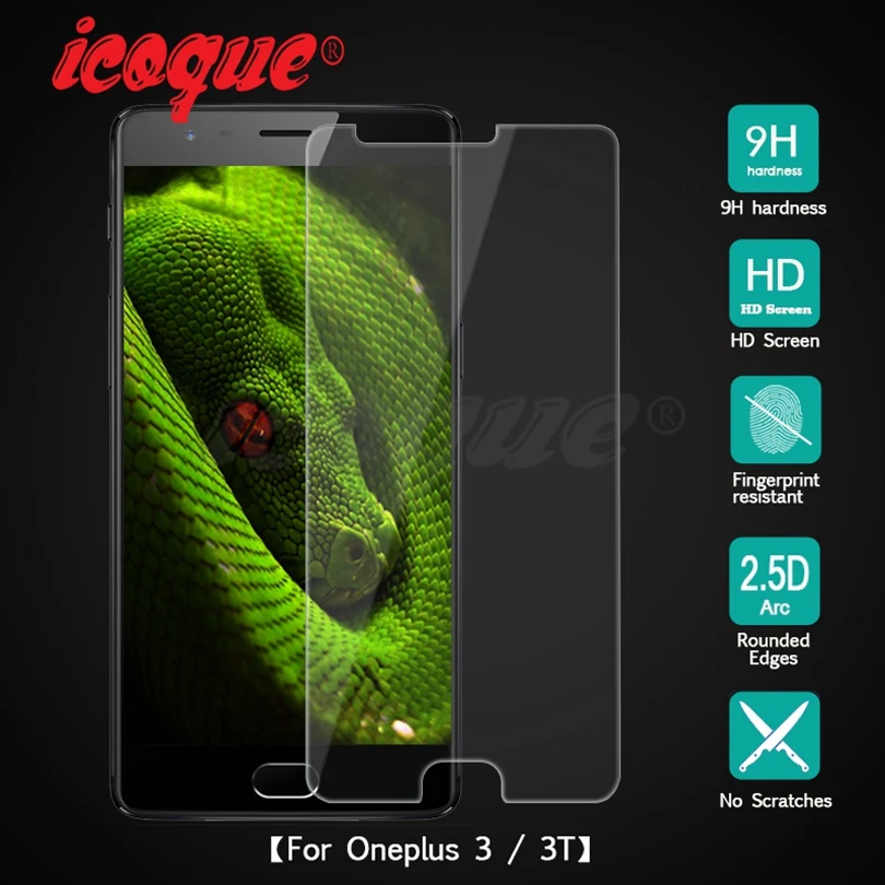 Icoque 2.5D 9 H стекло для Oneplus 3 3T закаленное крышка Oneplus3 One Plus Защитное протектор экрана