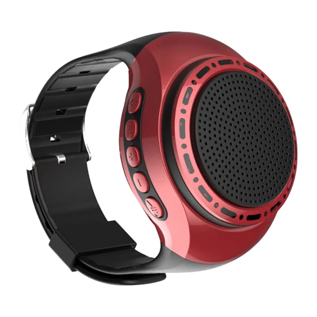 25# Новые смарт-часы для мужчин и женщин с беспроводной Blueteeth динамик спортивные часы AUX портативный мини наручные стерео спортивный динамик часы - Цвет: Red