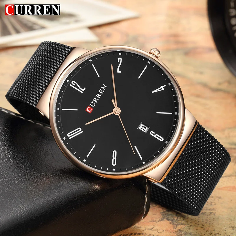 

Gold CURREN Watch Men Steel Casual Sport Mens Watches Top Brand Luxury Waterproof Clock Male Quartz Watch Relogio Masculino
