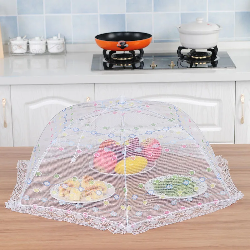 

35/40cm Gauze Umbrella Food Cover Picnic Kitchen Anti Fly Mosquito Net Table Tent Meal Cover Table Mesh Food Cover Kitchen Tools