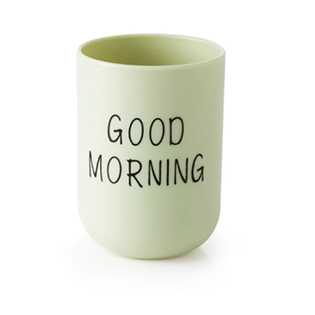 

Lightweight Good Morning Portable Bathroom Washing Round Travel Toothpaste Holder Rinsing Storage Home Toothbrush Cup Tooth Mug