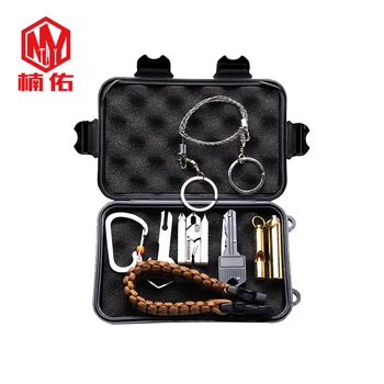 

1PC EDC Multifunction Tool Combination Set Folding Pliers Mini Knife Storage Bottle Whistle Saw Chain Opener Paracord Bracelet