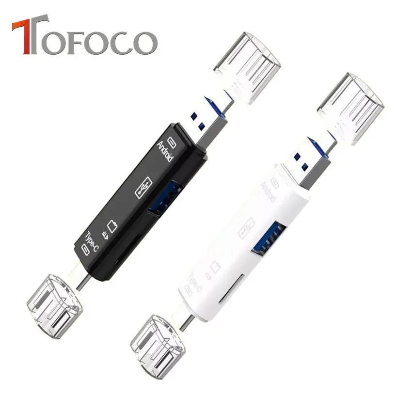 TOFOCO Мини OTG кард-ридер USB 2,0 Micro USB 2,0 3 в 1 к type C кард-ридер Micro-USB TF кард-ридер для MacBook PC