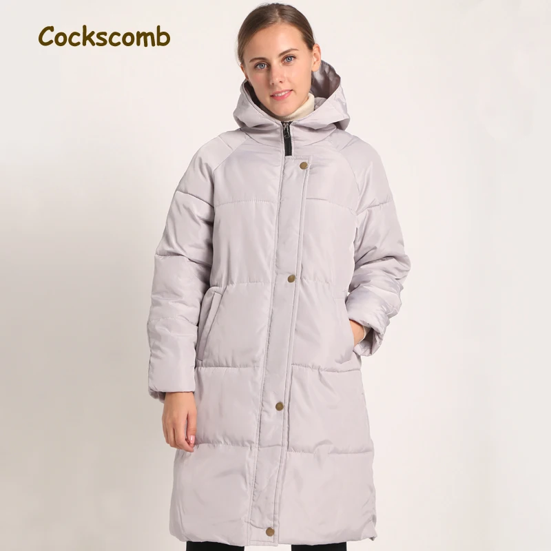 

Cockscomb Brand 2018 Autumn Winter Collection Loose Fit Parkas Women Long Style Bio Down Coat With Hood
