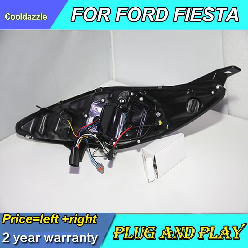 Для FORD Fiesta светодиодный фар 2008 2009 2010 2011 2012 год с Габаритные огни передние фары с HID