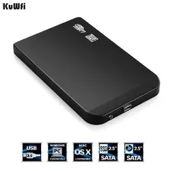 KuWFi HDD корпус 2,5 дюймов SATA к USB 3,0 SSD HDD корпус жесткий диск Корпус коробка корпус внешний жесткий диск коробка алюминиевый сплав