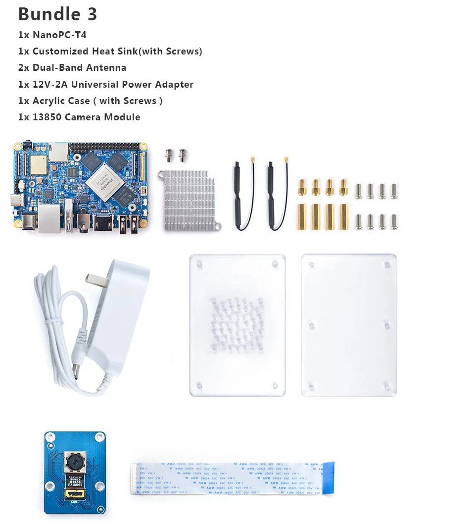 FriendlyARM NanoPC-T4 Rockchip RK3399 Cortex-A72 Cortex-A53 VR AI OpenCV TensorFlow MIPI двухдиапазонный Wi-Fi M.2PC 4 Гб Оперативная память 16 Гб EMMC