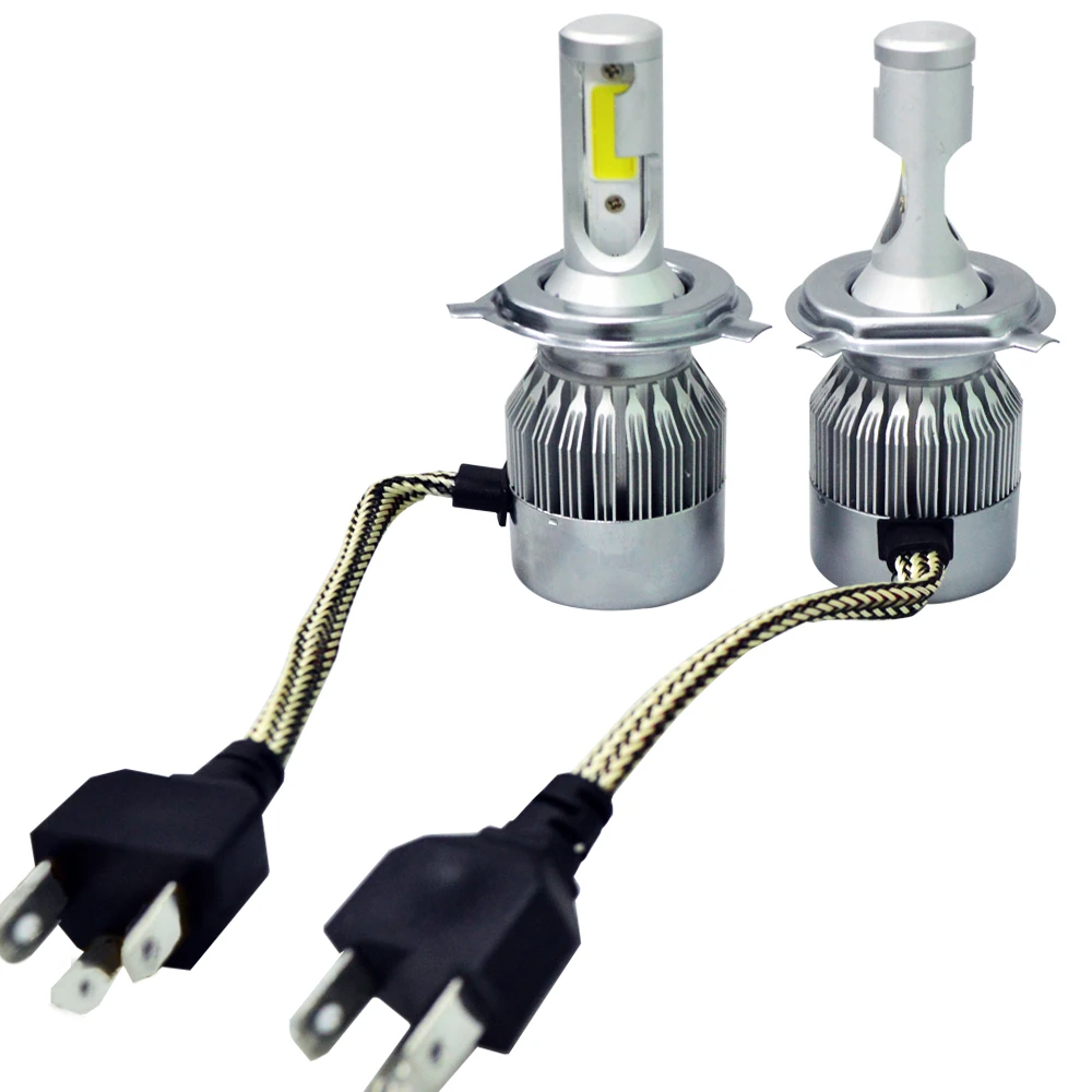 H1 H3 H4 H7 H11 9005 9006 9007 C6 Cветодиодные лампы для авто фары led лампа ходовые огни лед диодные лампы для авто фар автомобиля 6000 К 72 Вт 8000LM Foglight фар луч авто аксессуары все в одном автомобиле 2 шт