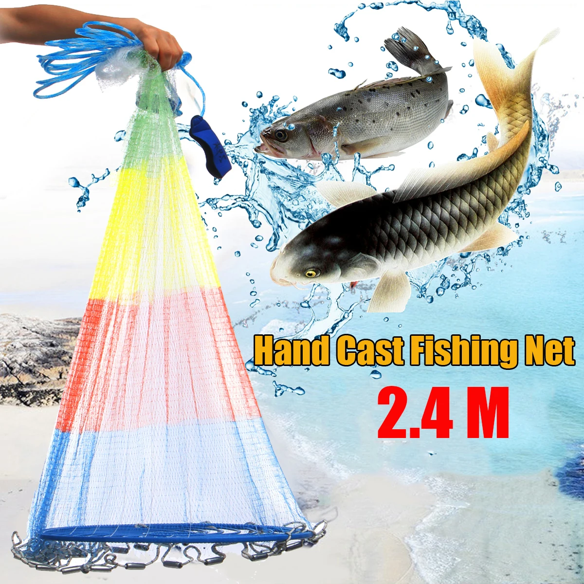 

Outdoor Hand Throw Fishing Net Casting Easy Fishing Bait Catch Netting Cast Mesh Casting Net For Fishing Fishnet