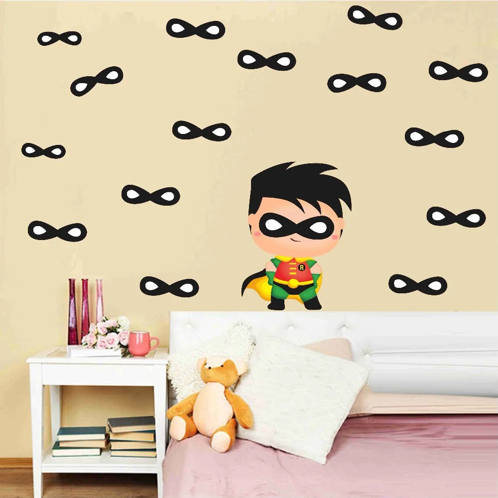 Cartoon Color Superman Batman Wall Stickers Cute Creative Decals Decoration For House Kids Nursery Baby Room Murals Vinyl Art  (5)