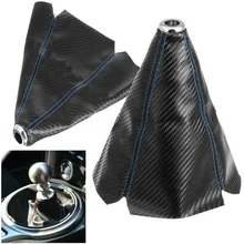 Универсальная ручная ручка переключения передач из углеродного волокна и кожи, гетры, автоматический автомобильный Стайлинг, перевертыш, крышка багажника, черный/красный/синий/желтый цвет