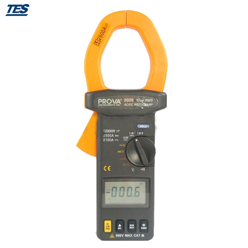 

PROVA-2009 AC/DC True RMS Watt Clamp Meter AC+DC 1200KW Cable F 55mm