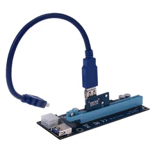 Brand New USB 3.0 PCI-E Express 1 x Extender Carte de Montage carte Adaptateur SATA 15 Broches à 6 Broches Câble D’alimentation En Gros