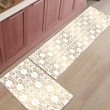 Золотой марокканский узор Дамаск 2 шт. дверные коврики для входного Пути Грязи мусор Траппер для ванной Душ Ванна аксессуары наборы