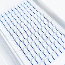 Синий цвет накладные ресницы 7D русские объемное наращивание ресниц предварительно сделанные веера ресницы индивидуальные наращивания