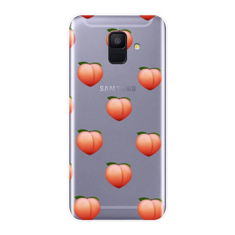 Задняя крышка для Samsung Galaxy A6 A8 Plus 2018 мягкий силиконовый персиковый ананас A3 A5 2016 2017