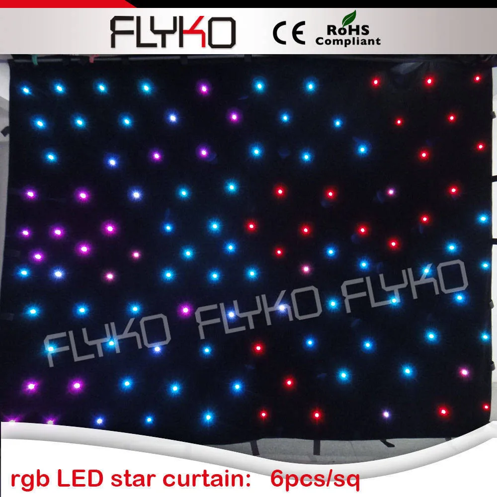 Бесплатная доставка светодиодный видеозанавес звезда ткань RGB 3в1 DJ вечерние фон