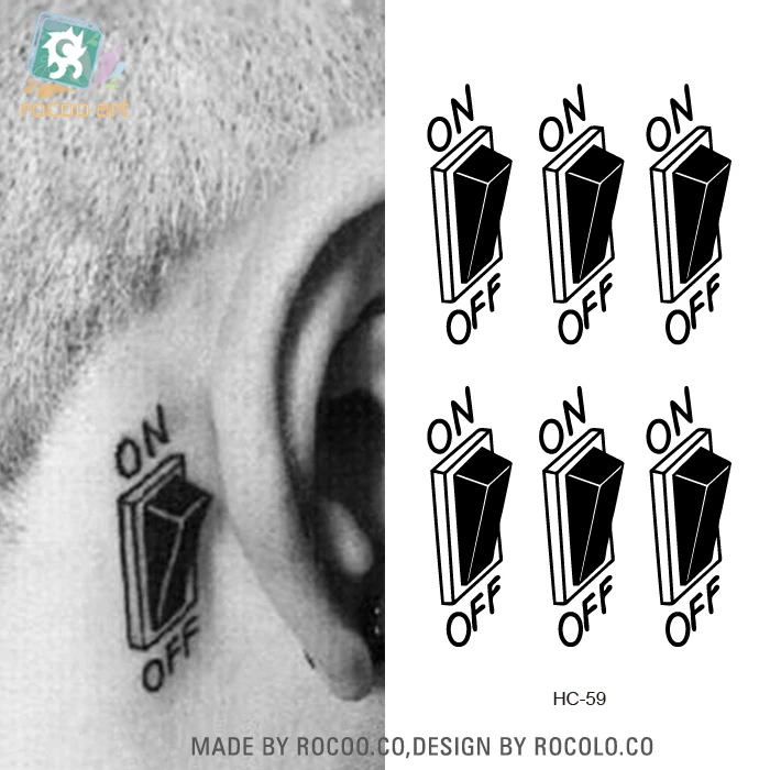 

HC-59/ New 2014 Eco-friendly ON/OFF design waterproof temporary tattoos sticker