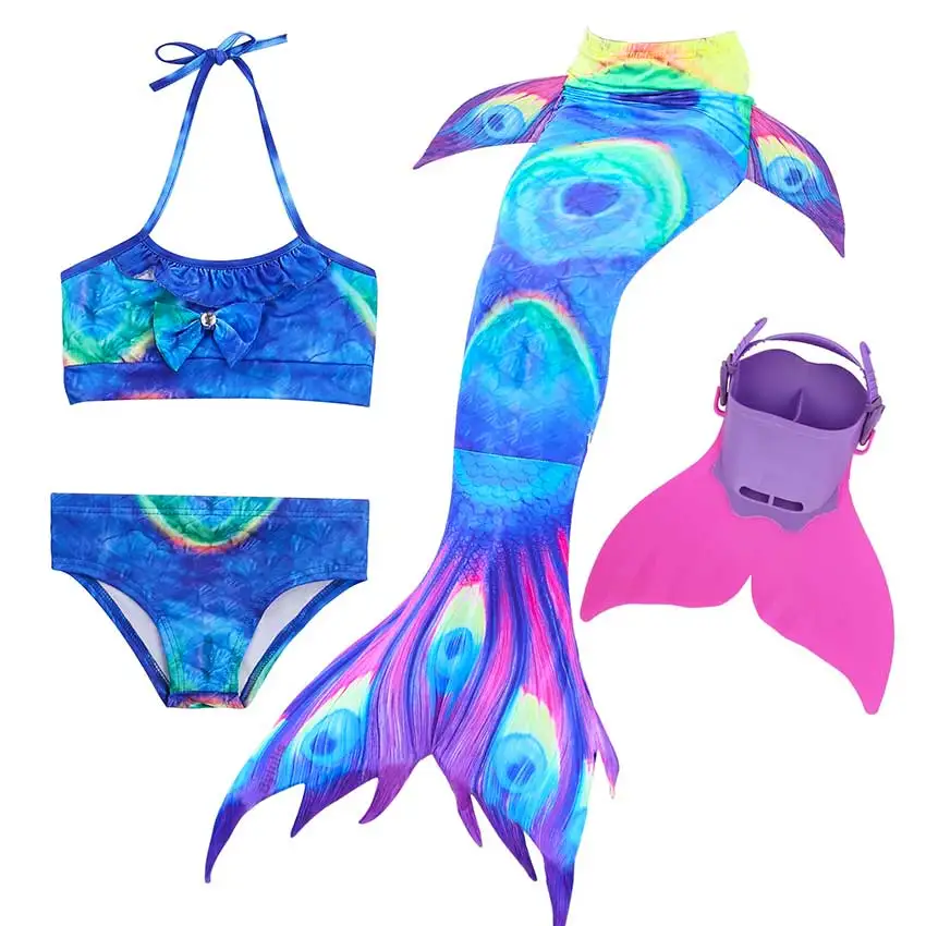 22 цвета, новинка, детский купальный костюм Ариэль, хвост русалки с монофином, Флиппер, детский купальный костюм для девочек, Костюм Русалки - Цвет: DH03M